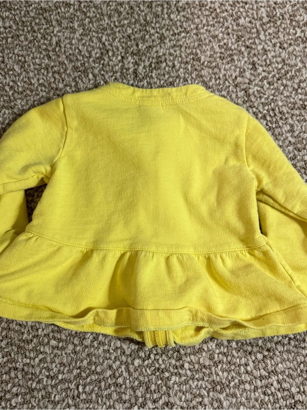 Carter's Baby Girl Yellow Zip-Up Peplum Jacket Heart Applique 12 Months